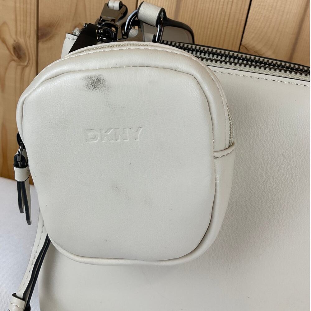 DKNY Ellis Tri Comp Crossbody Purse - Ivory, about 7x11x2 inches - Picture 7 of 11